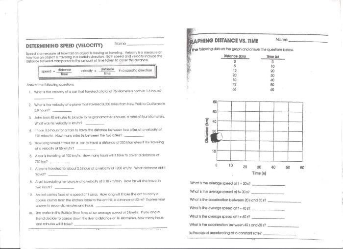 Section 11.2 speed and velocity answers key