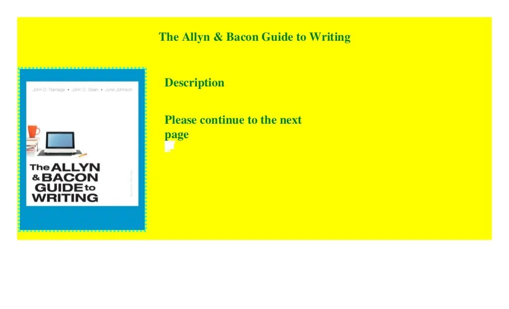 The allyn and bacon guide to writing 8th edition